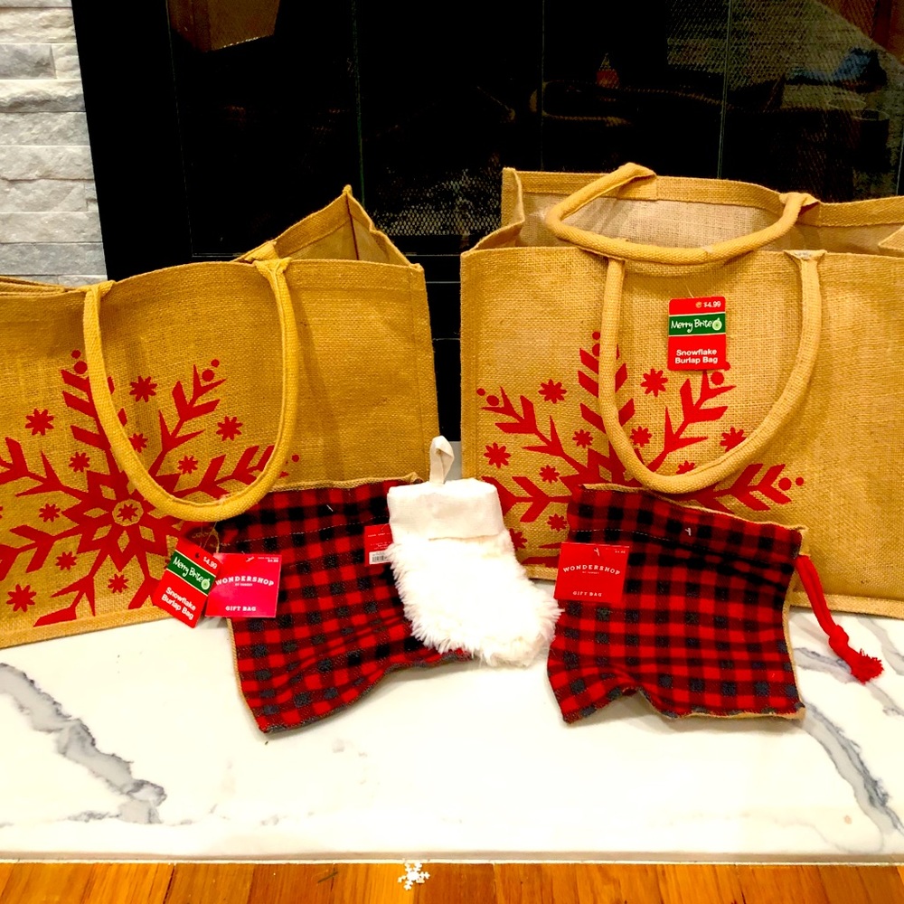 *BUNDLE* NWT Burlap Gift Wrapping Set